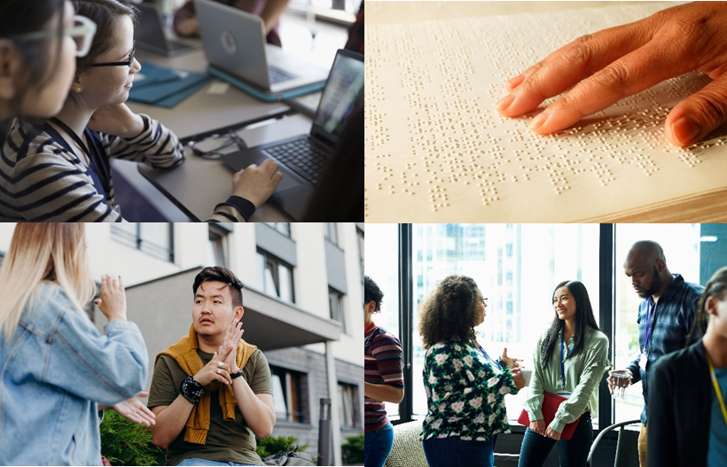 graphic showing interpreters and translations