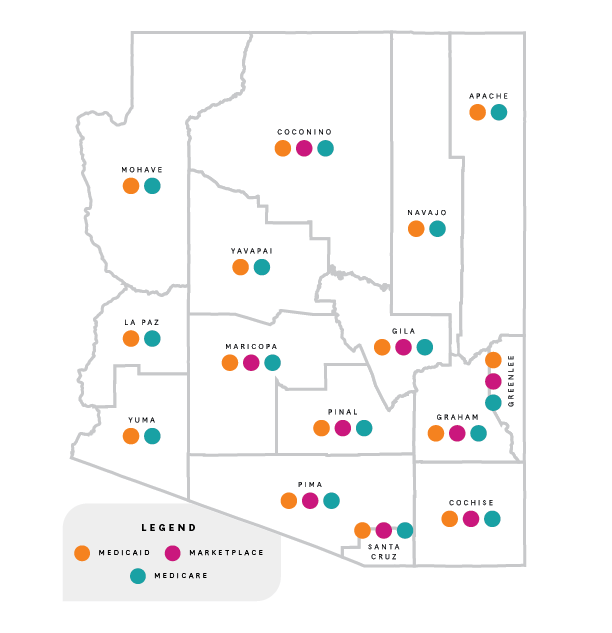 Graph Showing Arizona Counties and Coverage